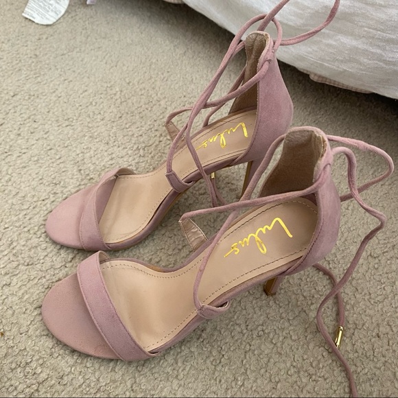 Mauve Skinny Wrap Heels - Picture 3 of 3